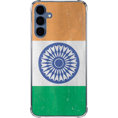 India Flag Distressed Galaxy A35 5G Clear Case